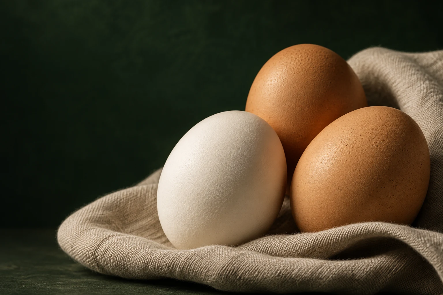 Illustrative close-up of white and brown eggs